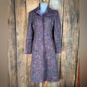 Philosophy di Alberta Ferretti Purple Tweed Coat - Size 4
